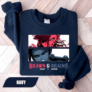 Caitlyn Vi Arcane Sweatshirt, League of Legends Anime Hoodie, LOL Sweatshirt, Video Game Shirt, Anime Graphic Tees, Anime Fan Crewneck