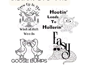 Funny Country SVG Bundle, Easy Tiger, Wishabitch Woods, Goosebumps, Hootin Hollerin SVG, Western Humor Cut Files for Cricut & Silhouette
