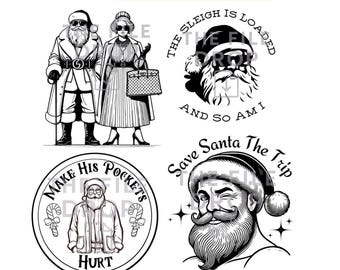 Bougie Christmas SVG Bundle, Funny Santa svg, Fancy Mr & Mrs Claus SVG, Makes His Pockets Hurt SVG, Naughty Christmas Cut Files for Cricut