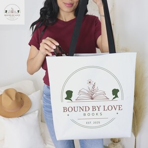 Bound By Love Tote Bag Bookish Gift for Book Lover Friend Canvas Bag for Library Tote for Booktok Spicy Smut Dark Romance readers tote
