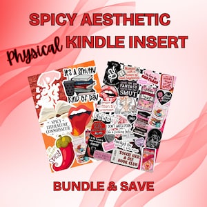 Booktok Smutty Aesthetic Insert, Physical Kindle Decor Kindle Paperwhite, Paper Insert Clear Kindle Case, Bookish Gifts, Kindle Accessory
