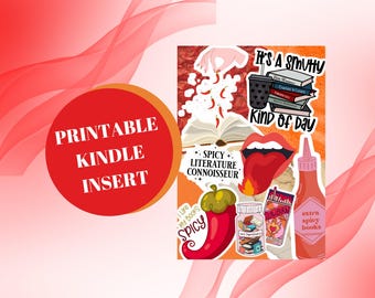 Spicy Booktok Kindle Insert, Bookish (Digital Download)