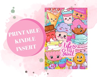 SweetTreat Kindle Insert, Cartoon Food (Digital Download