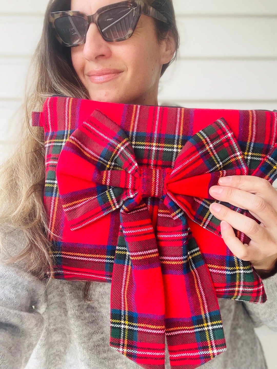 Tartan Gift Wrapped Clutch. Soft Flannel, Lined. Etsy