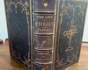 1957 Leather Bound Life of Christ Vintage Catholic Book