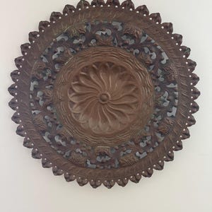 Egidio Casagrande Copper Wall Medallion 26&quot; Mid century italian artist