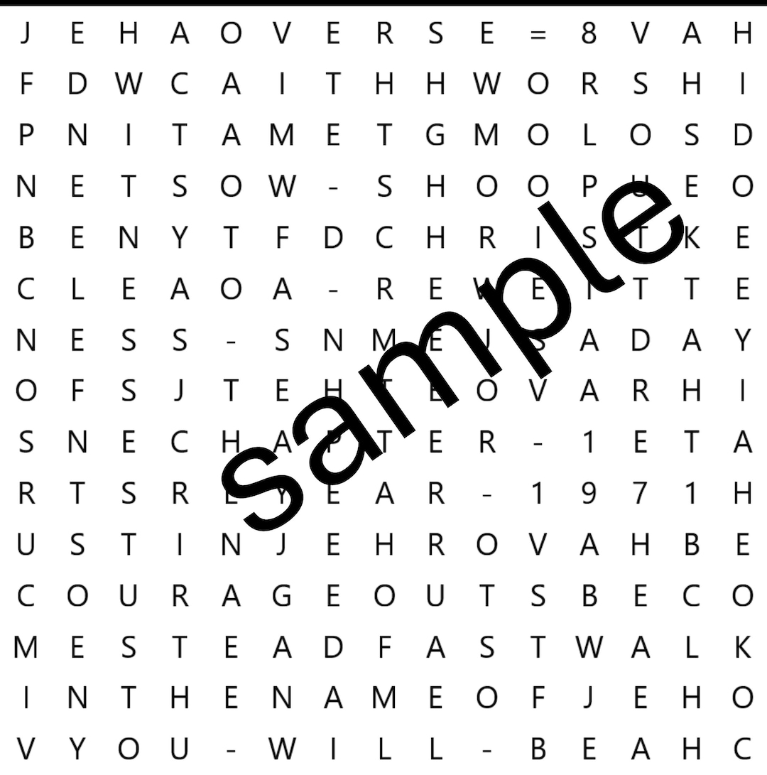 Puzzle Word Search Yearly Bible Text for 1971 Etsy