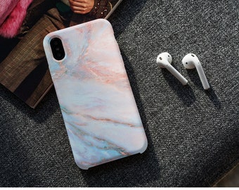 Abstract Marble Sky Blue Orange Phone Case