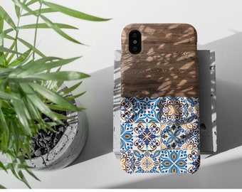 Portuguese Tile Phone Case Wood Grain Pattern iPhone Case  iPhone X Case iPhone XS Case iPhone XR Case iPhone XS Max Case Nf