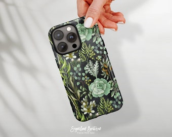 Winter Succulent and Ferns Botanical Pattern iPhone 14 Pro Max iPhone 14 Plus iPhone SE4 Samsung Note 20 Ultra S22 Plus S21 FE A51 A72 A90