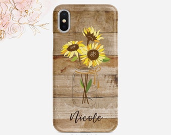 Personalized Phone Case Barn Wood iPhone Case Sunflower  iPhone X Case iPhone XS Case iPhone XR Case iPhone XS Max Case Nf