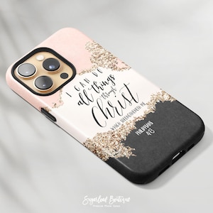 Philippians 4:13 Bible Verse Phone Case, Christian Gift