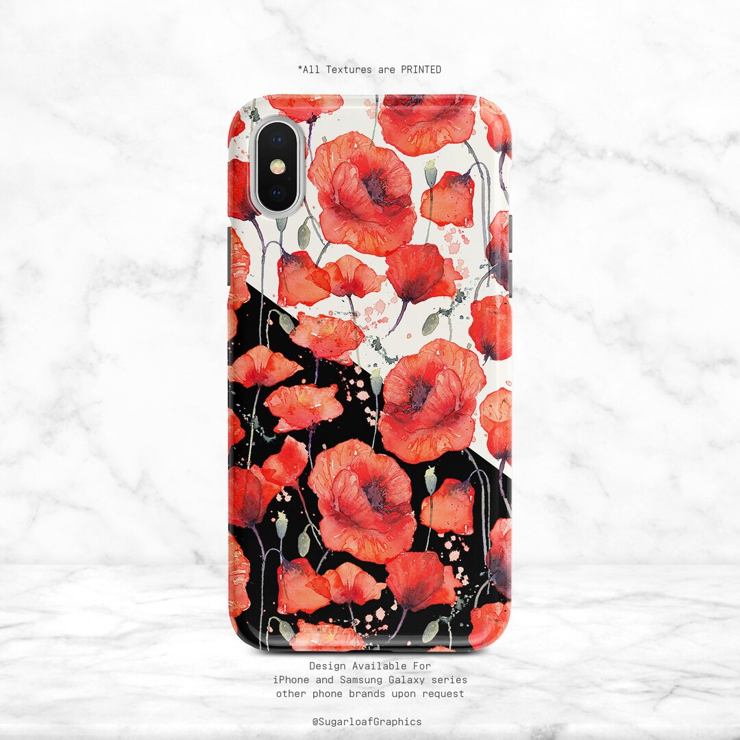 Red Poppy Phone Case: Floral Boho Style (fits Iphone, Samsung, Pixel) - Etsy Red Poppy Phone Case: Floral Boho Style (fits Iphone, Samsung, Pixel) - Etsy