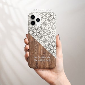 Psalm 46:5 Phone Case God Is Within Her She Will Not Fall Spanish Tile Pattern Boho Wood Pattern Bible Verse Christian Quote iPhone Samsung