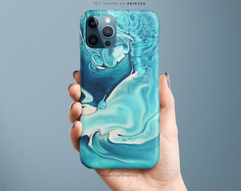 Turquoise Teal Aqua Blue Oil Texture Phone Case Marble iPhone Case Samsung Case Google Nfi
