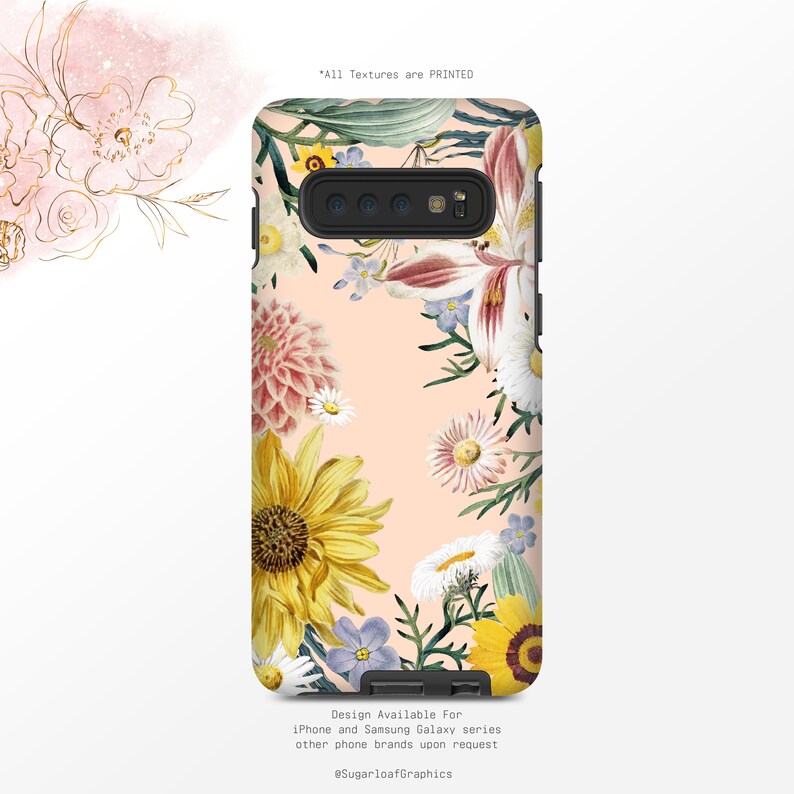 Floral Garden Phone Case Lily Daisy Dahlia Iphone Case Coral Etsy
