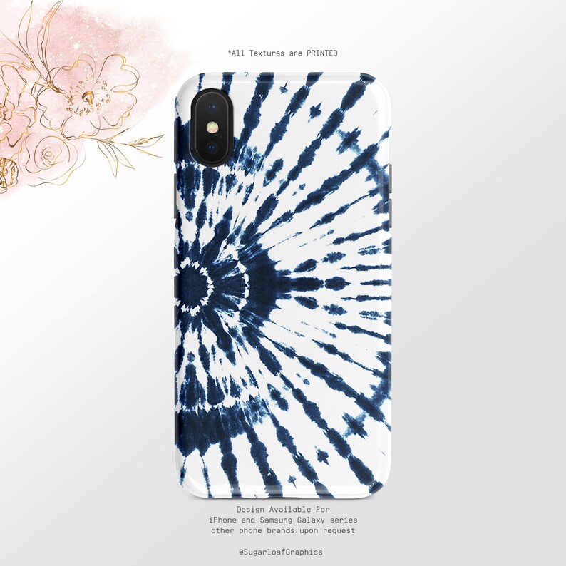 Tie Dye Phone Case Navy Blue Pattern iPhone Case S10 Plus S10e Case iPhone X Case iPhone XS Case iPhone XR Case iPhone XS Max Case Nf