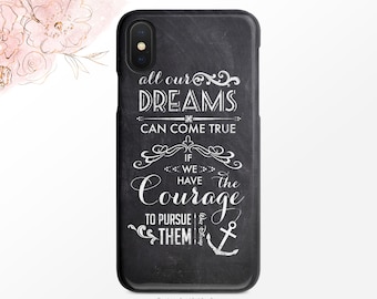 Walt Disney Quote Phone Case All Our Dreams Can Come True iPhone Case Chalkboard  iPhone X Case iPhone XS Case iPhone XR Case Nf