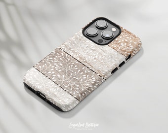 Floral Wooden Phone Case - Slim Fit with Rustic Boho Design