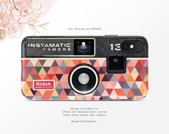 Retro Kodak Instamatic Camera Phone Case Colorful Geometric Photography iPhone Case  iPhone X Case iPhone XS Case iPhone XR Case Nf