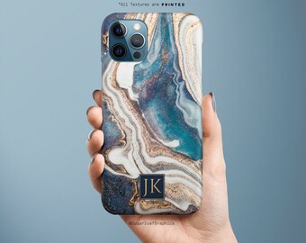 Personalized Blue Teal Marble Art Gold Glitter iPhone 12 Pro Max iPhone 12 mini iPhone SE Note 20 Ultra S20 Plus S20 FE A51 A71 A90 5G NF