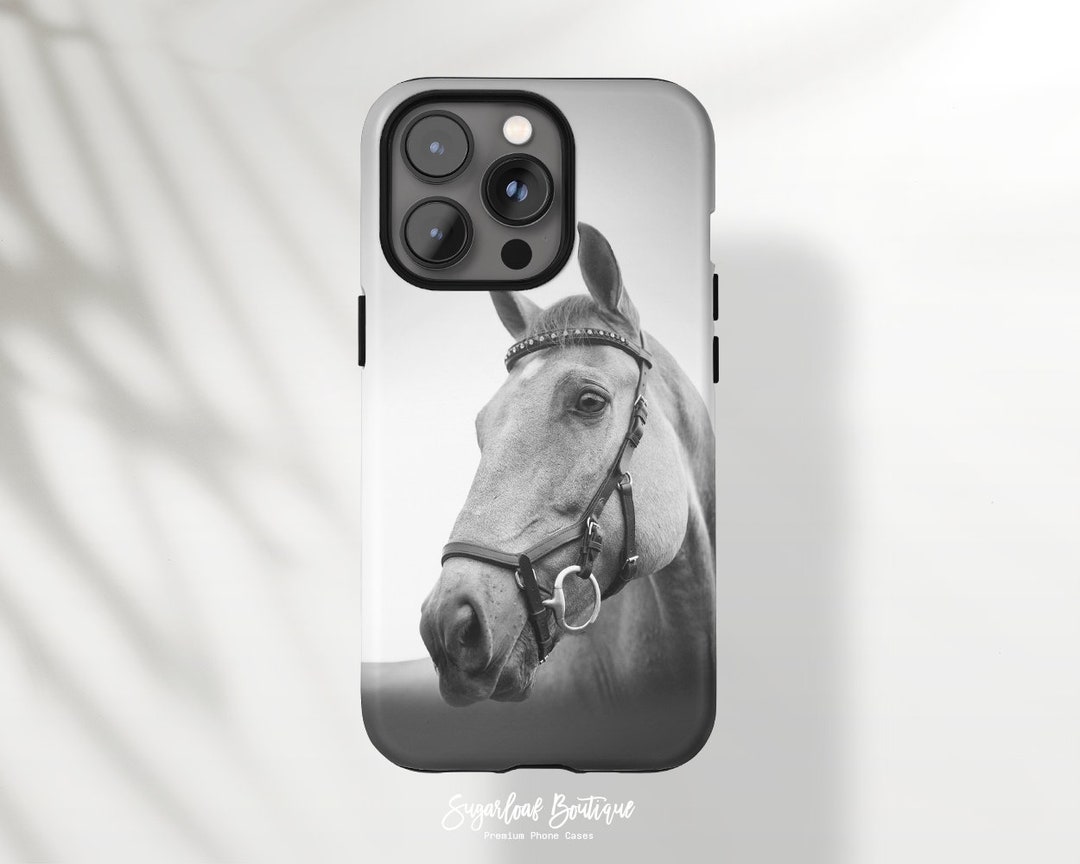 Gray Horse Equestrian iPhone 14 Pro Max Case Stallion iPhone 14 Plus