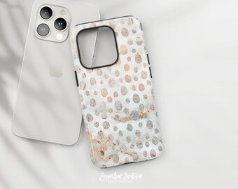 Peach Polka Dot Phone Case: Modern Boho Design for iPhone & Samsung