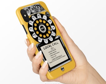Roadtrip Lemonade Yellow Retro Payphone Rotary Dial Phone iPhone Case  iPhone X Case iPhone Xs Case iPhone XR Case iPhone Xs Max Nf