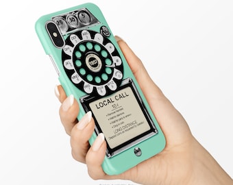 Retro Payphone Rotary Dial Phone Case 1950s Mint Green iPhone Case  iPhone X Case iPhone Xs Case iPhone XR Case iPhone Xs Max Nf