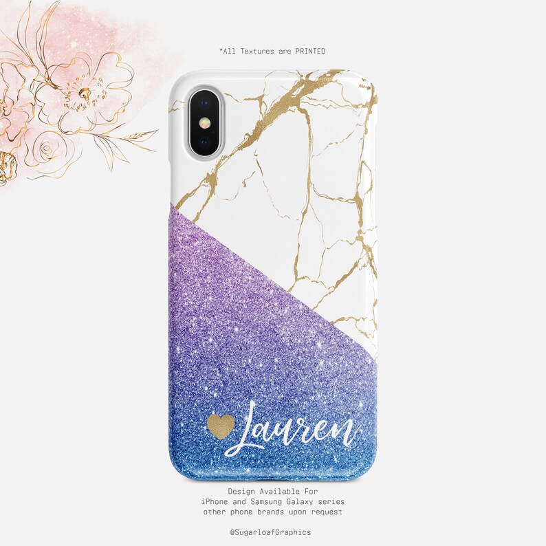 Personalized Phone Case White And Gold Marble Iphone Case Gold Etsy