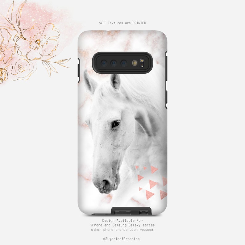 White Horse Rose Gold Marble Geometric iPhone Case iPhone X Case iPhone XS Case iPhone XS Max Case iPhone XR Case Plus Nf
