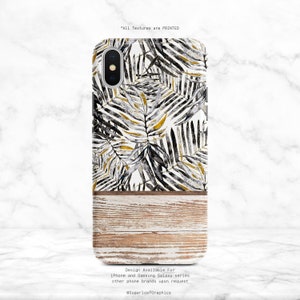 Oriental Ink Art Phone Case Leaf Pattern iPhone Case Wood Grain iPhone X Case iPhone XS Case iPhone XR Case iPhone XS Max Case Nf image 1