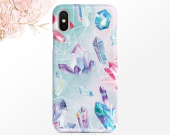 Aquarelle menthe turquoise motif géométrique aquarelle pour iPhone étui pour iPhone X étui pour iPhone XS étui pour iPhone XS Max étui Nf