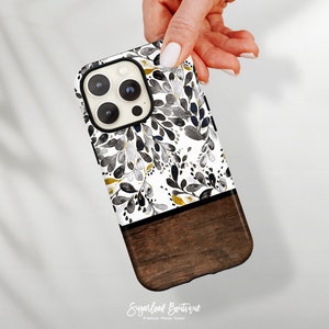 Watercolor Leaf Pattern iPhone Case Abstract Botanical Floral iPhone 14 Pro Max iPhone SE4 Samsung Note 20 Ultra S22 Plus S21 FE A51 A72 A90