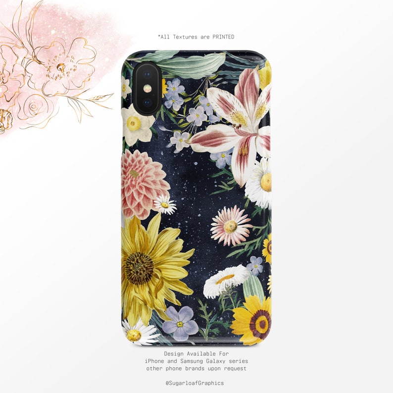 Floral Garden Phone Case Lily Daisy Dahlia Iphone Case Starry Etsy Canada