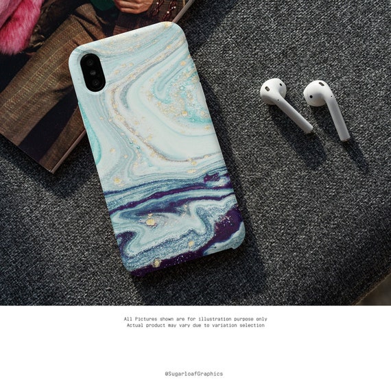 Navy and Teal Ocean Swirls Samsung S10 Case