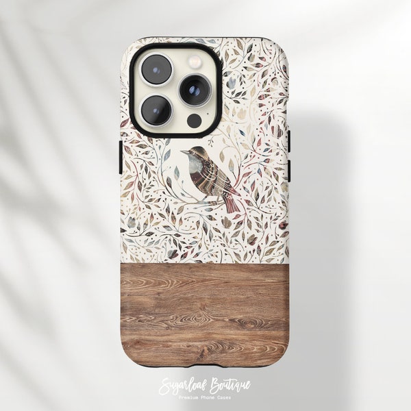 Boho Volkskunst Vogel Muster iPhone 14 Pro Max iPhone 14+ iPhone SE4 Samsung Note 20 Ultra S22 Plus S21 FE A51 A72 A90 5G Pixel 5G Hülle