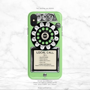 Retro Münzfernsprecher Wählscheibe Handyhülle 1950er-Schlüssel Lime Grün iPhone Hülle iPhone X Hülle iPhone Xs Hülle iPhone XR Hülle iPhone Xs Max Nf