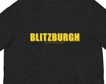 Official BLITZBURGH Retro Block T-Shirt - Licensed Trademark Pittsburgh Football Fan Gear