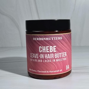 Chebe Hair Butter Leave-In Cream | Shea & Argan Oil Moisturizer | For Natural Curly Hair | Frizz Control and Shine