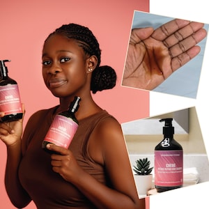 Chebe-Infused Shampoo for Stronger Hair | Moisturizing Formula with Honey & Oat Extract | Sulfate Paraben-Free | Curly Natural Hair Care