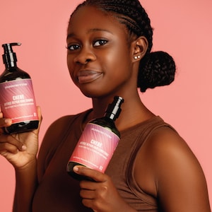 Afrikanisches Chebe Pulver-Shampoo | Pflegende Haarwäsche mit Avocadoöl & Vitamin E | Für schwaches oder brechendes Haar | Sanftes tägliches Reinigungsmittel