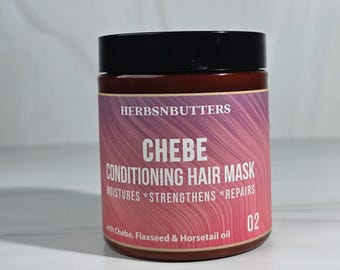 Chebe & Shea Butter Hair Mask | Intense Moisture Treatment for Dry, Curly Hair | Deep Conditioning Mask with Aloe Vera and Flaxseed Oil