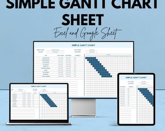Modelo de Gráfico de Gantt Simples | Excel e Planilhas Google | Ferramenta de Gerenciamento de Projetos para Cronogramas, Tarefas e Prazos