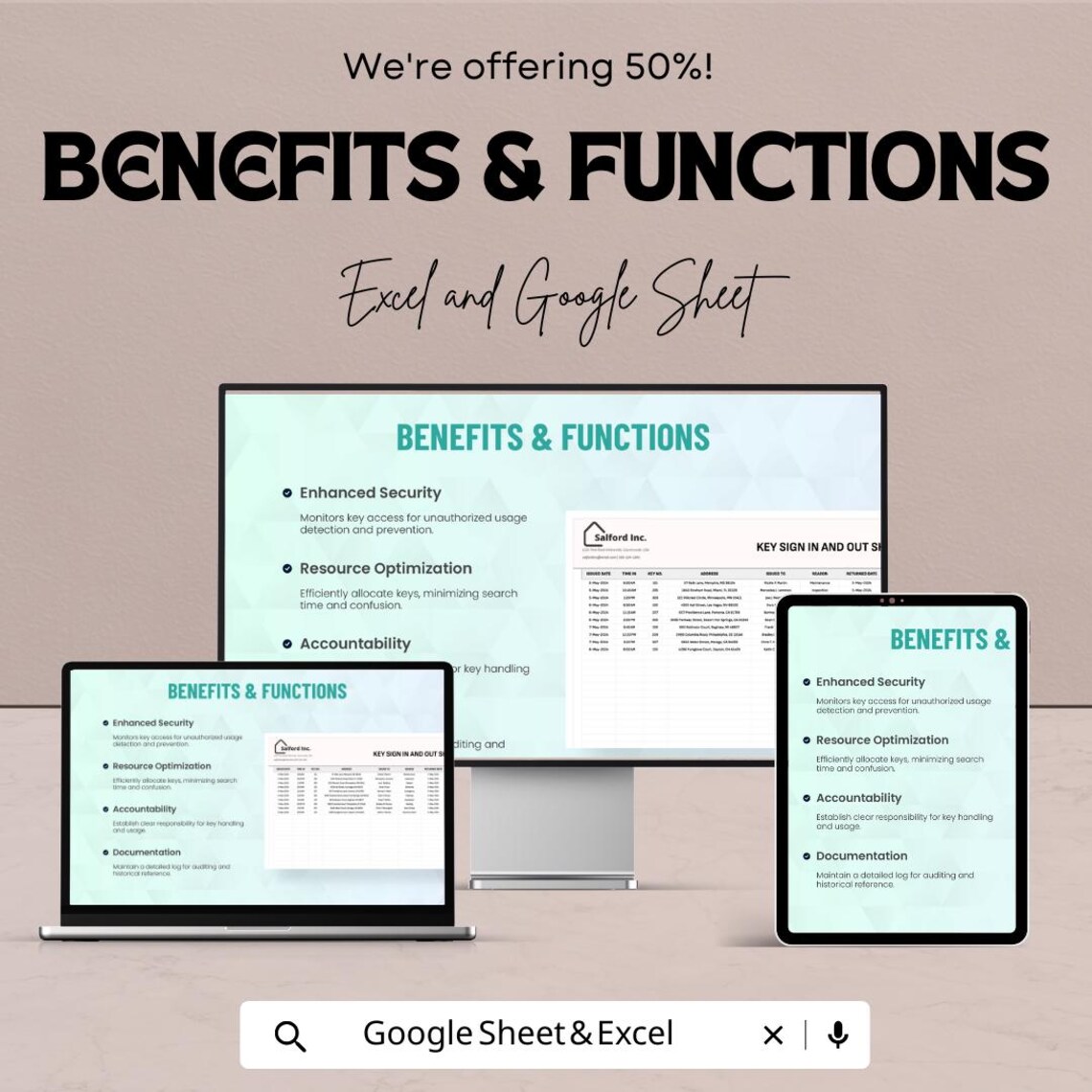Key Sign in and Out Sheet – Excel and Google Sheet Template | Track Key ...