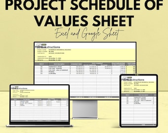 Hoja de cálculo de valores del proyecto / Plantilla de Excel y Google Sheets / Seguimiento de costos del proyecto de construcción