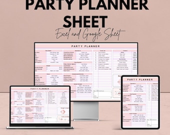 Party Planner Sheet | Event Planning Template | Budget Tracker | Excel & Google Sheets | Party Organizer