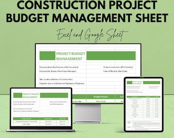 Foglio di gestione del budget per progetti di costruzione - Modello Excel e Fogli Google - Pianificazione del budget, calcolo dei costi del progetto, monitoraggio delle spese