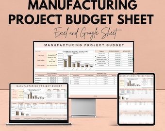 Herstellung Projekt Haushaltsbogen | Excel und Google Sheets Vorlage | Projektkosten- und Budgetverfolgung
