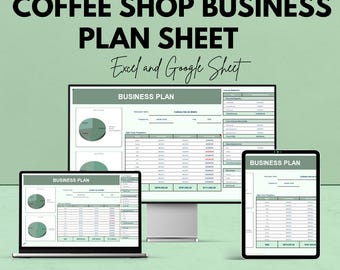 Coffee Shop Business Plan Template | Startup Excel & Google Sheet | Coffee Shop Financial Planner | Restaurant Business Plan